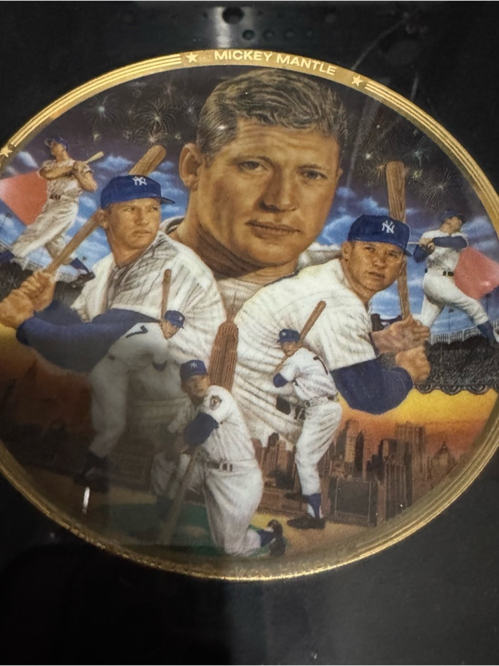 Mickey Mantle Greatest Switch Hitter Plate Sports Impressions New York Yankees